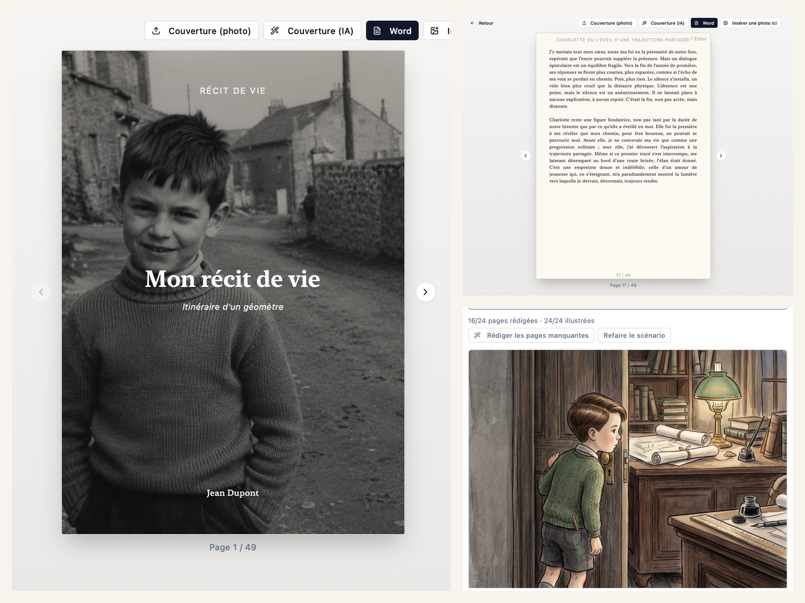 Le récit mis en forme dans l'application Kizuna