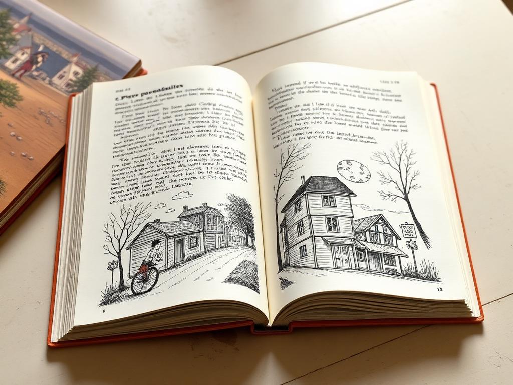 Bande dessinée ouverte illustrant les souvenirs d'une vie
